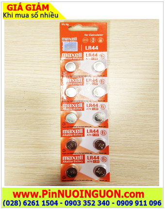 COMBO Vỉ 10viên Pin Maxell LR44 A76 Alkaline 1.5v _Giá chỉ 39.000đ